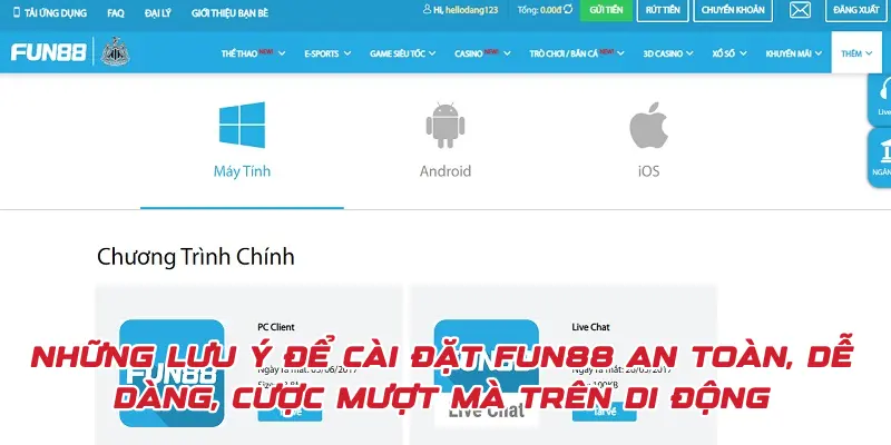 Những lưu ý để tải app FUN88 an toàn, dễ dàng, cược mượt mà trên di động